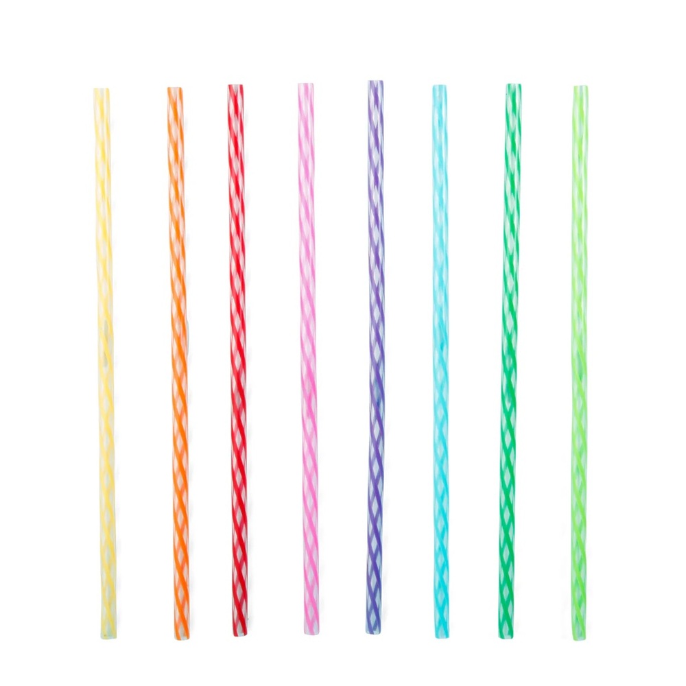 KIKKERLAND | qty 48 | Rainbow Reusable Party Milkshake Iced Coffee Juice Straws